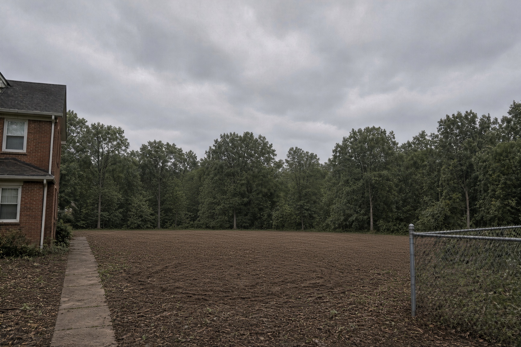 The same lot after a small section of trees was removed